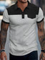 Men's Full Size Waffle-Knit Collared Contrast Polo Plus Size nicholesgifts