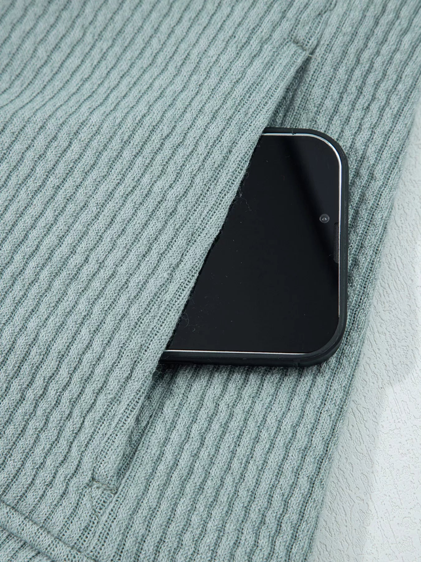 Ribbed Drop Shoulder Knit Hoodie Trendsi