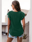 Ruffled Round Neck Cap Sleeve Blouse nicholesgifts