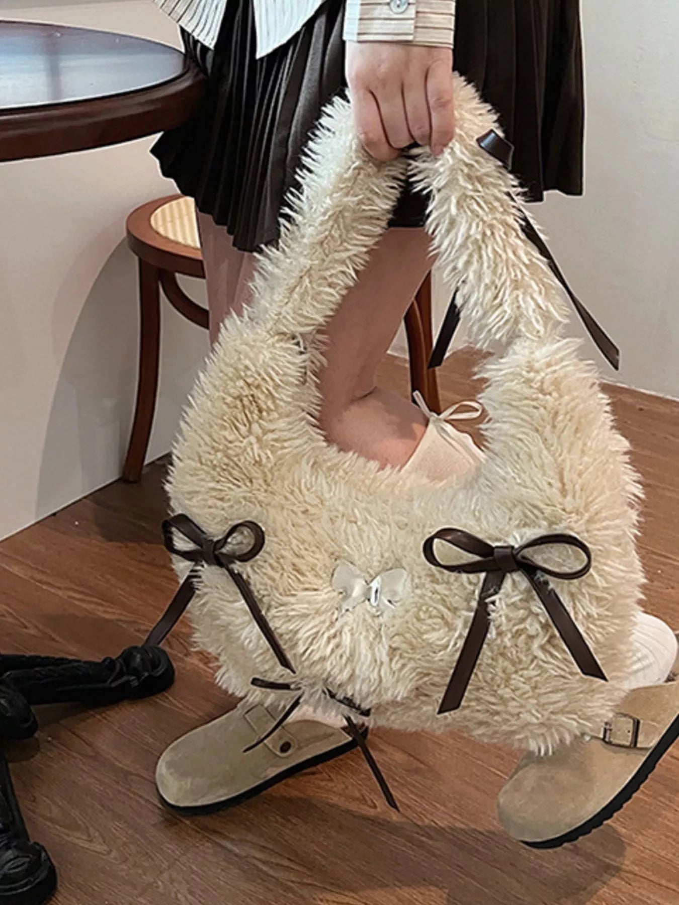 Fluffy Bow Shoulder Bag nicholesgifts
