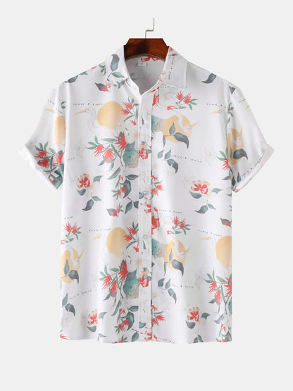 Men's Printed Short Sleeve Summer Hawaiian Shirt nicholesgifts
