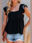 Full Size Ruffled Square Neck Cap Sleeve Blouse nicholesgifts