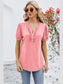 Women Frill Notched Short Sleeve Blouse nicholesgifts