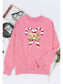 Sequin Candy Cane Round Neck Slit Sweatshirt nicholesgifts