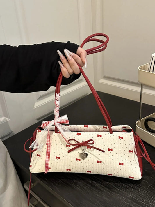 Bow Print Shoulder Bag Trendsi