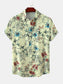 Men's Plus Size Floral Print Short Sleeve Button Down Casual Shirt nicholesgifts
