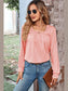 Ruched Square Neck Long Sleeve T-Shirt nicholesgifts