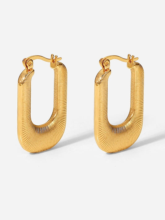 Good Luck Charm Screw-Thread U-Shaped Earrings