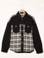 Plaid Pocketed Button Up Denim Jacket nicholesgifts