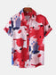 Men's Plus Size Abstract Print Short Sleeve Button-Up Shirt nicholesgifts