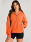 Pocketed Half Zip Long Sleeve Hoodie Trendsi