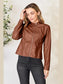 Mock Neck Zip Up Jacket nicholesgifts