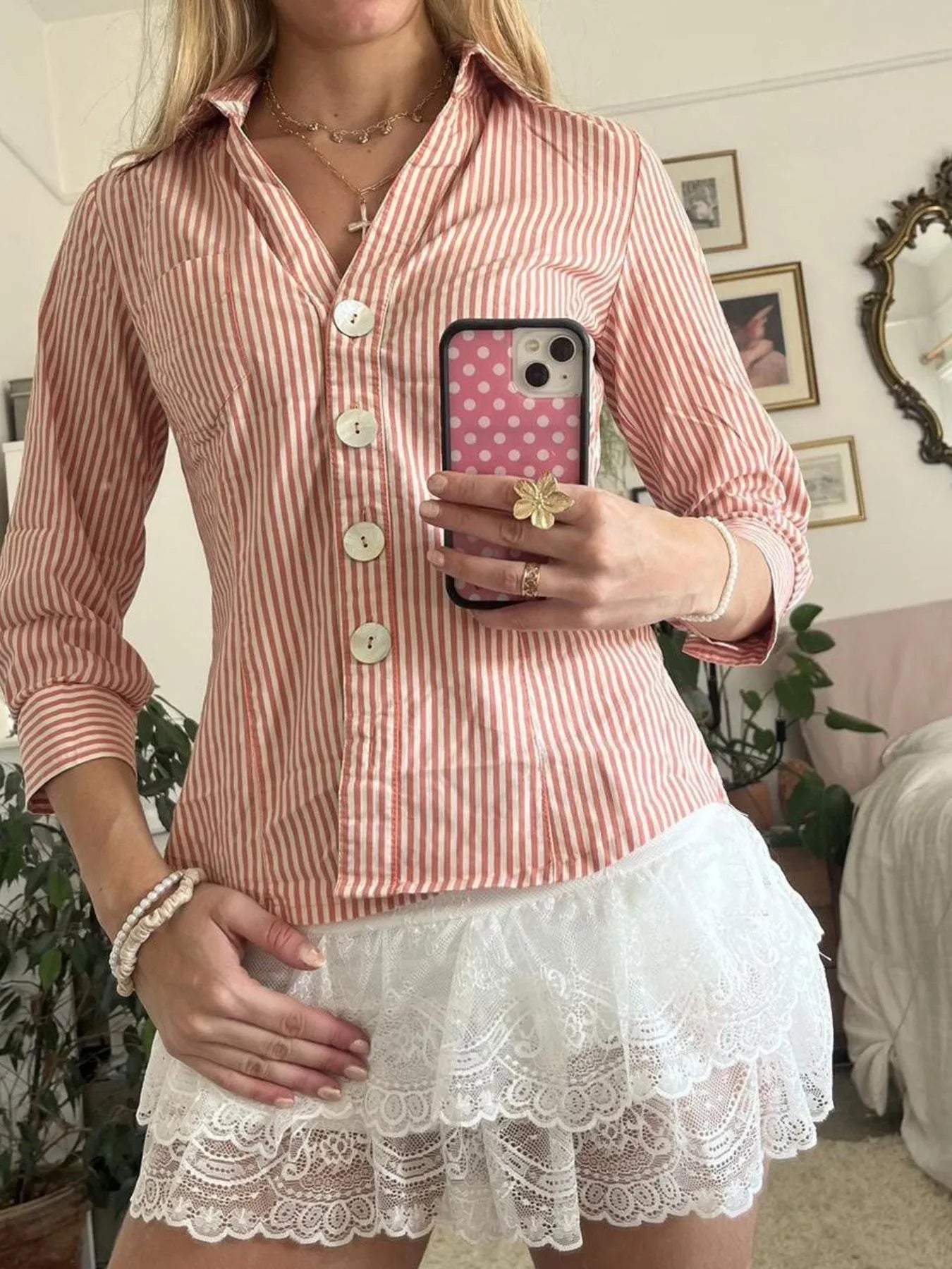 Collared Neck Button-Down Shirt