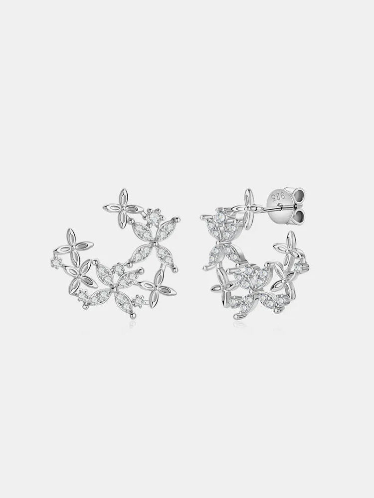 925 Sterling Silver Moissanite Lucky Clover Earrings Trendsi