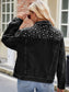 Pearl Detail Collared Neck Long Sleeve Denim Jacket nicholesgifts