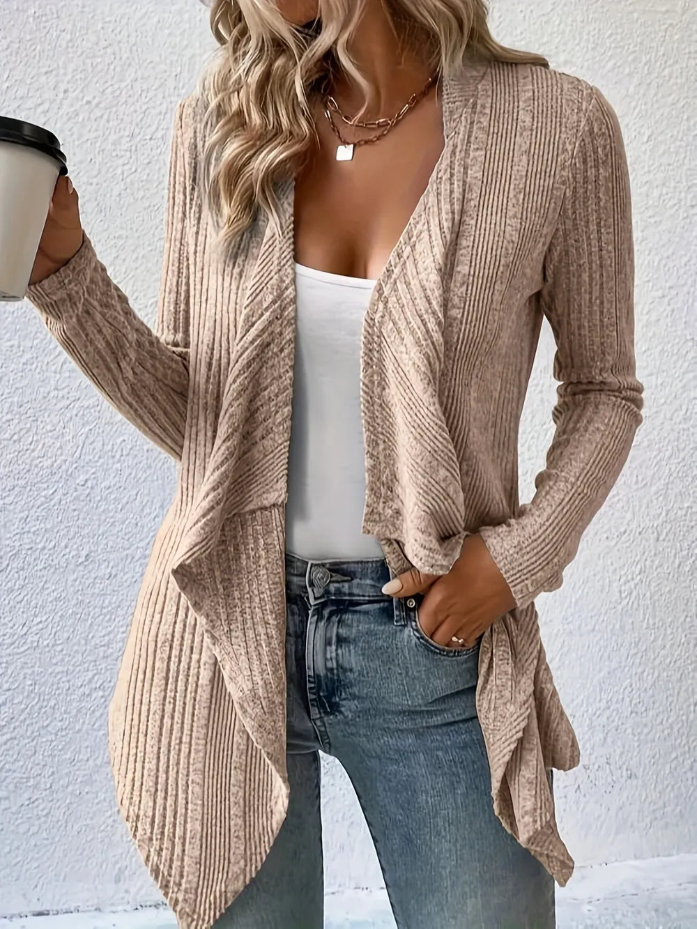 Open Front Long Sleeve Cardigan nicholesgifts