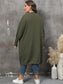 Plus Size Long Sleeve Pocketed Cardigan Trendsi