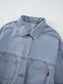 Striped Button Up Long Sleeve Denim Jacket nicholesgifts