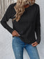 Women Eyelet Round Neck Long Sleeve Blouse nicholesgifts