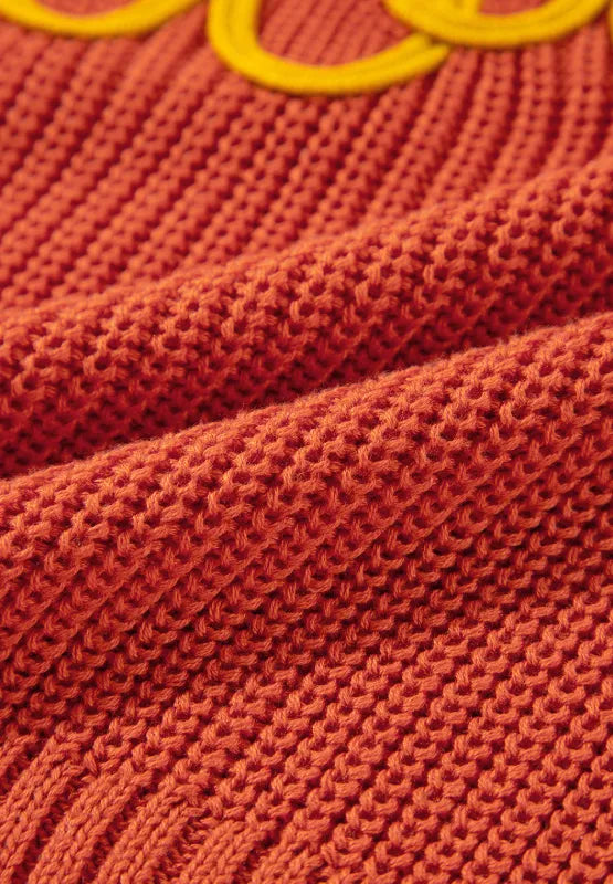THANKS GIVING Round Neck Long Sleeve Sweater Trendsi