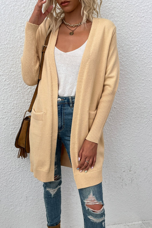 Open Front Long Sleeve Cardigan with Pockets NicholesGifts