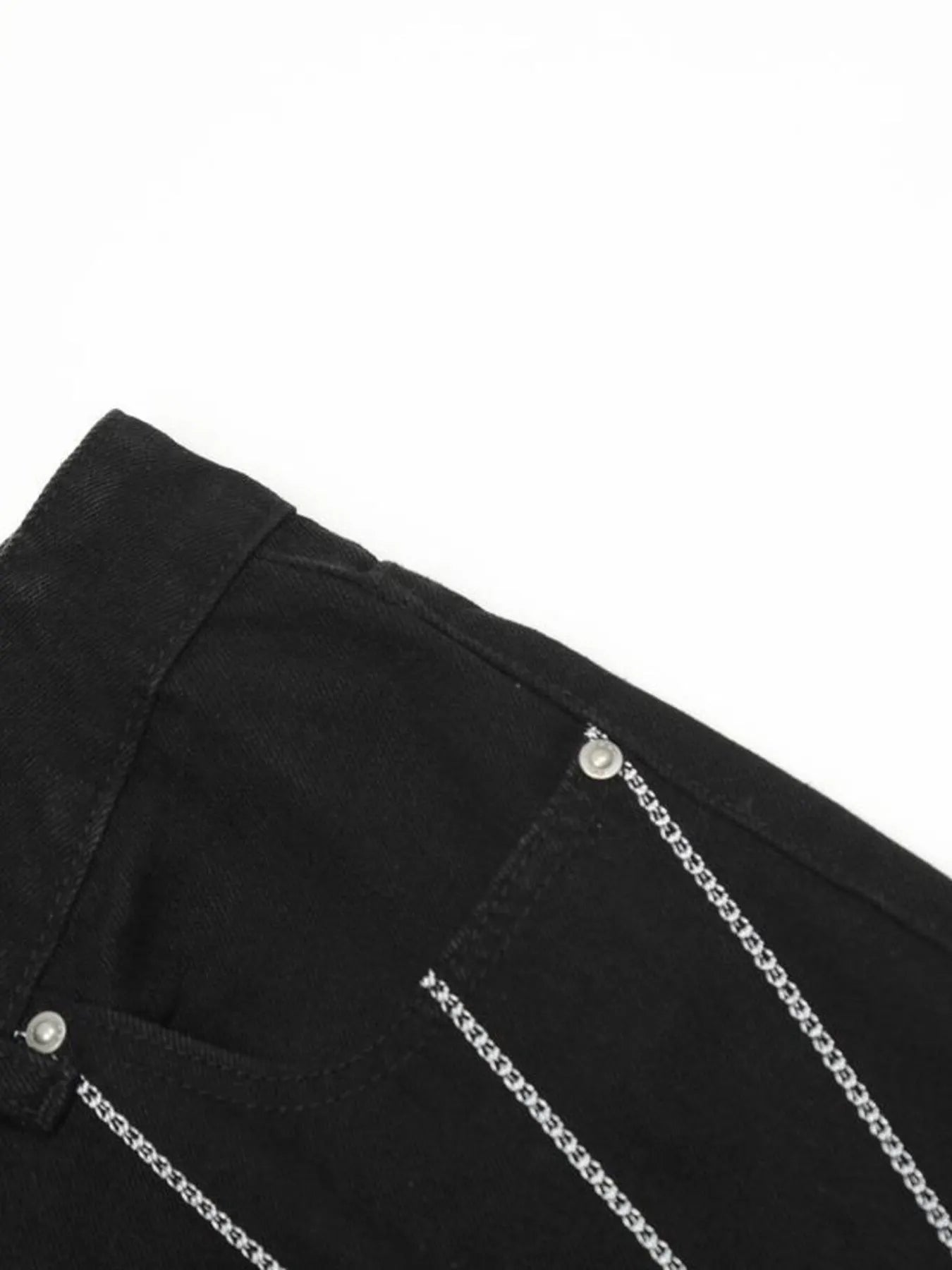 Men's Spider Web Embroidered Flared Jeans