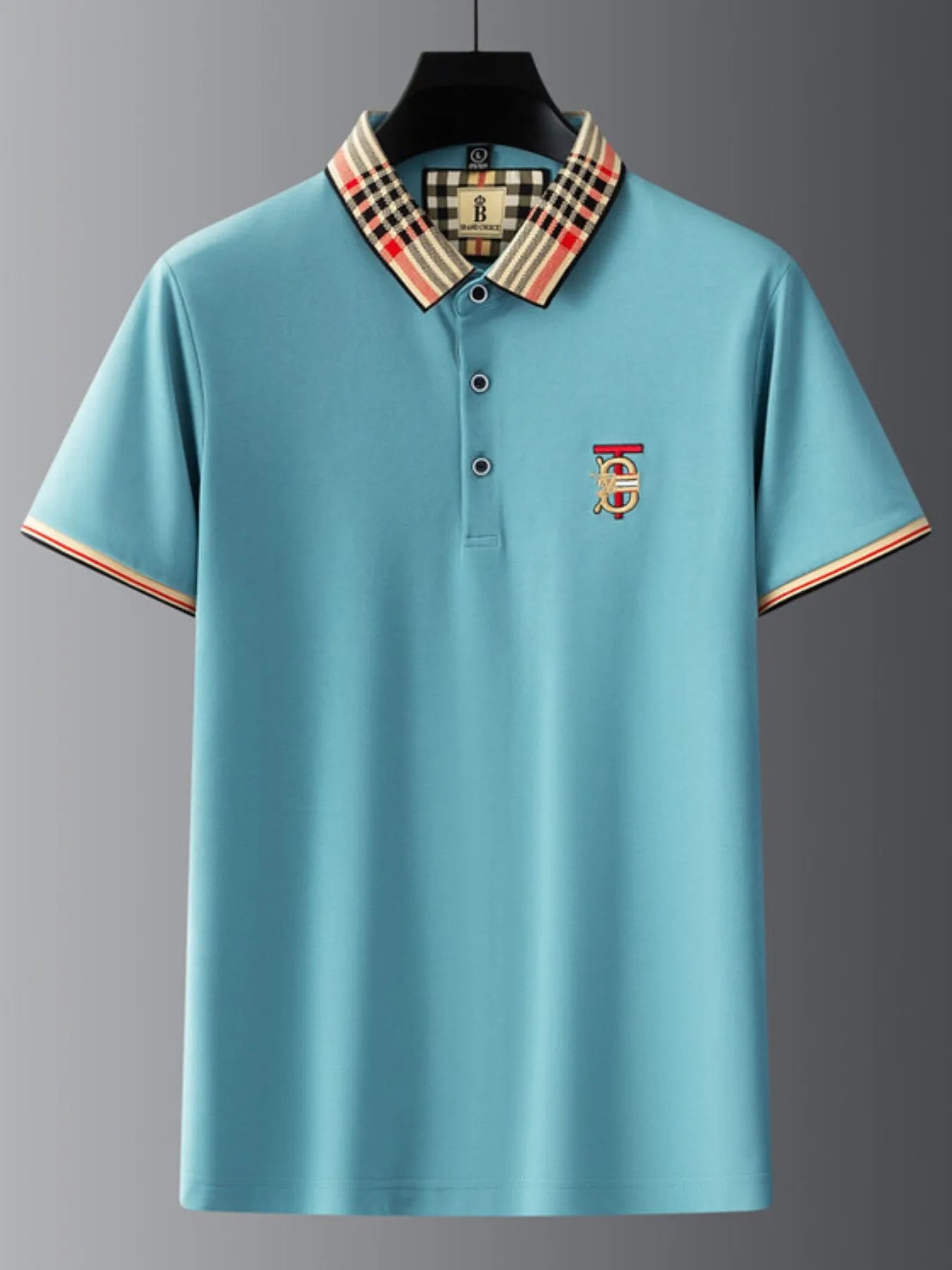 Men's Plus Size Classic Plaid Collar Casual Polo Shirt NicholesGifts