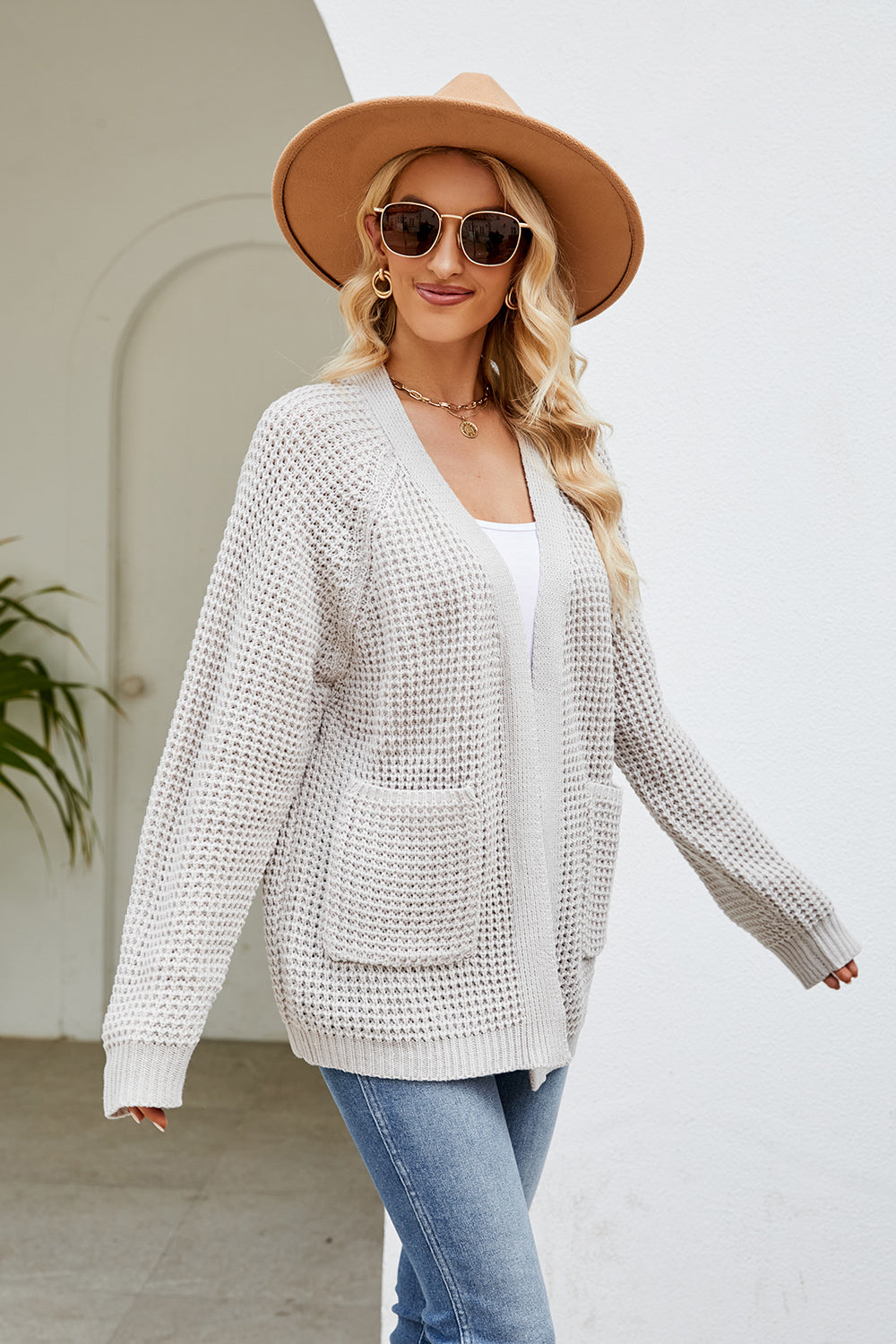 Open Front Long Sleeve Cardigan with Pockets nicholesgifts