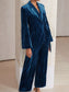 Velvet Tie Waist Blazer and Pants Set nicholesgifts