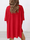 Full Size Oversized Slit Round Neck Top and Shorts Lounge Set Plus Size nicholesgifts