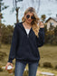 Zip Up Drawstring Long Sleeve Hooded Jacket nicholesgifts