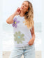 Crochet Flower Round Neck Sweater Vest nicholesgifts
