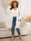 Plus Size Open Front Cardigan With Pockets nicholesgifts