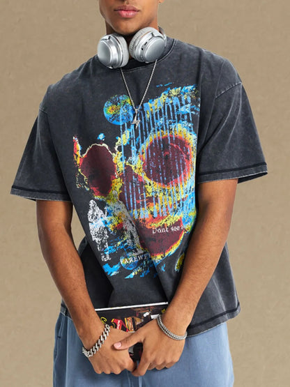 Men's Graphic Round Neck Half Sleeve T-Shirt nicholesgifts