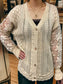 Eyelet Button Up Lantern Sleeve Cardigan nicholesgifts
