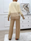 Devine Slit Striped Round Neck Top and Pants Sweater Set nicholesgifts