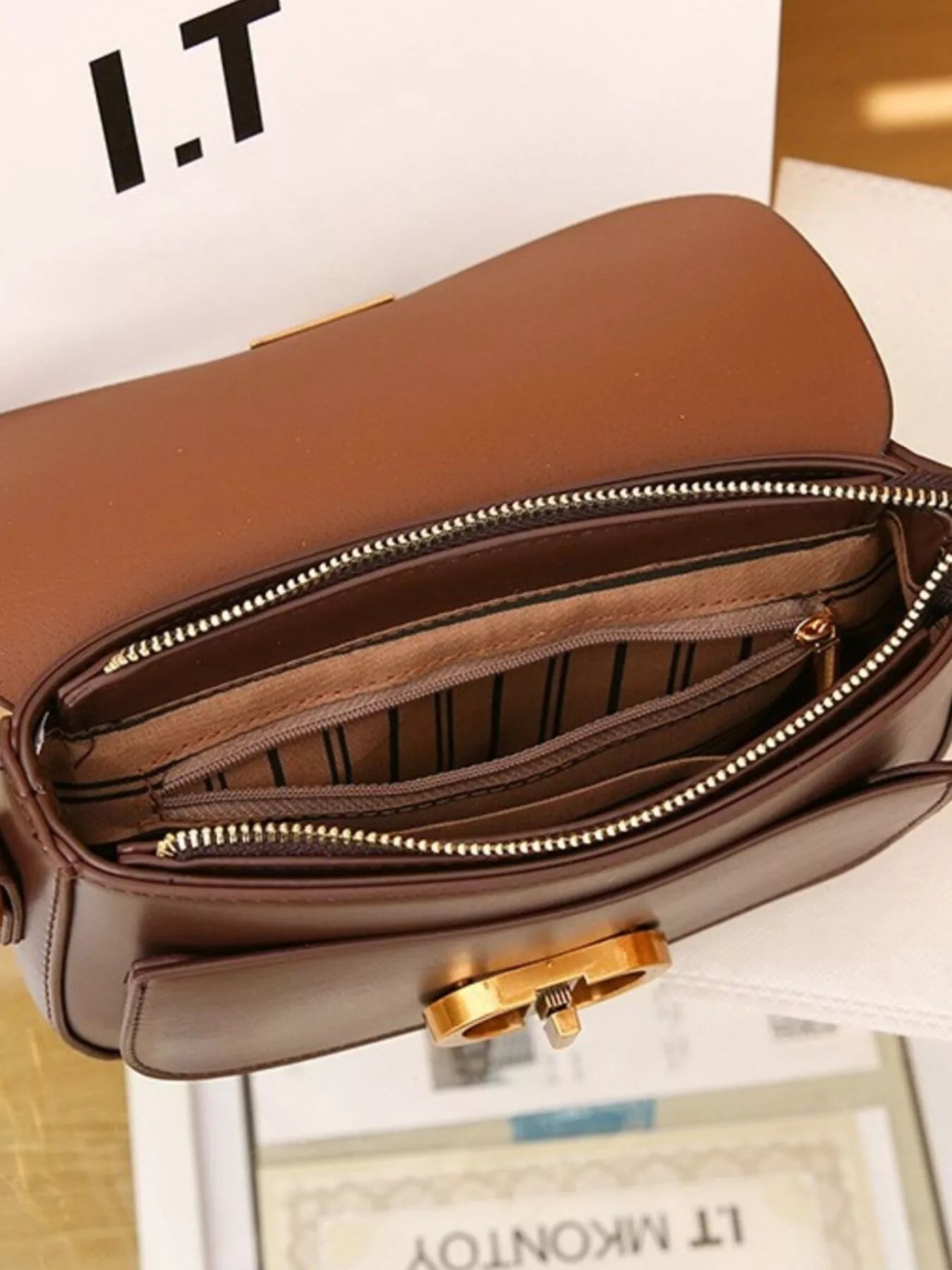 Leather Flap Shoulder Bag nicholesgifts