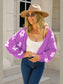 Angel Wings Floral Open Front Fuzzy Cardigan nicholesgifts