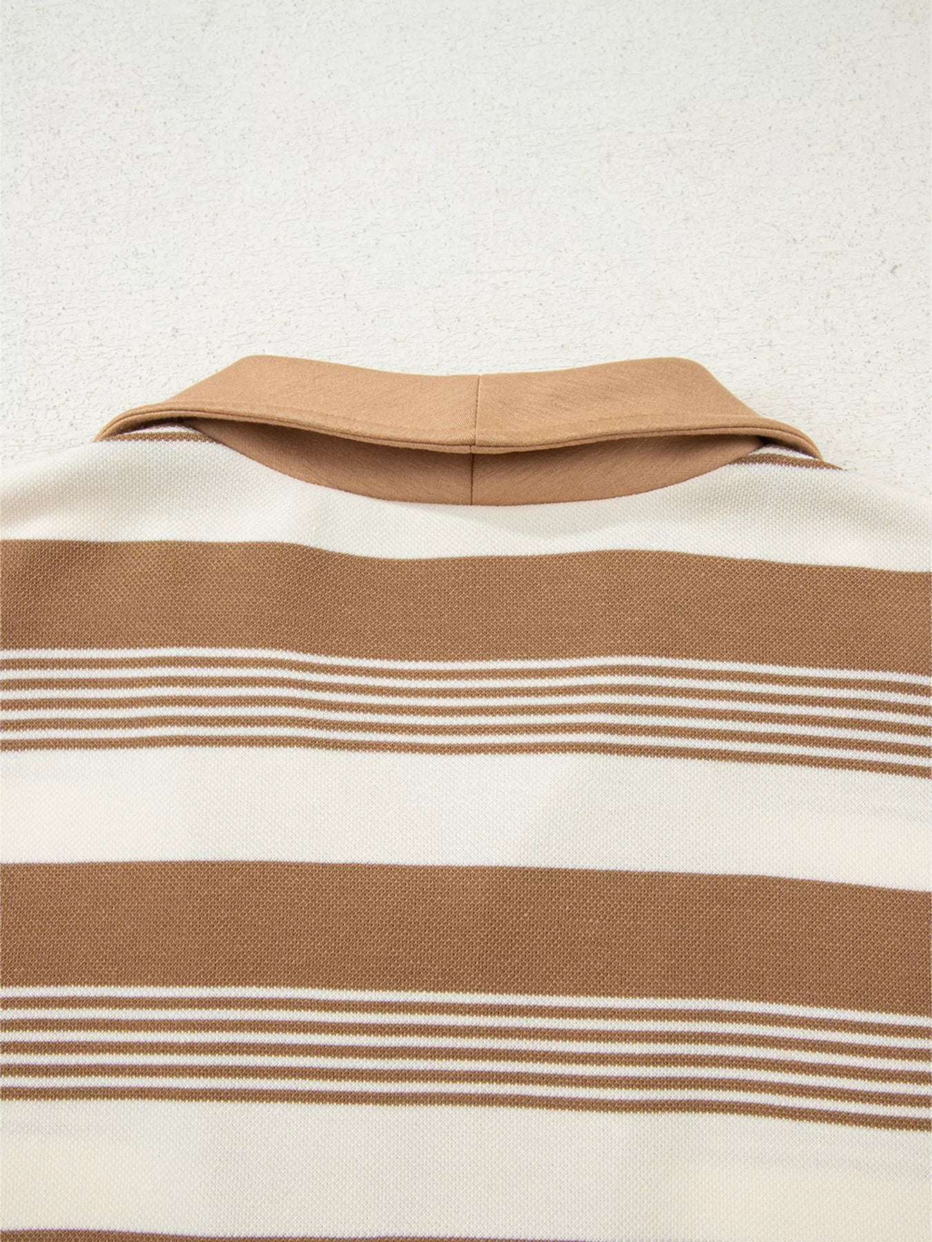 Stripe Zip Collar Patchwork Vintage Sweatshirt nicholesgifts