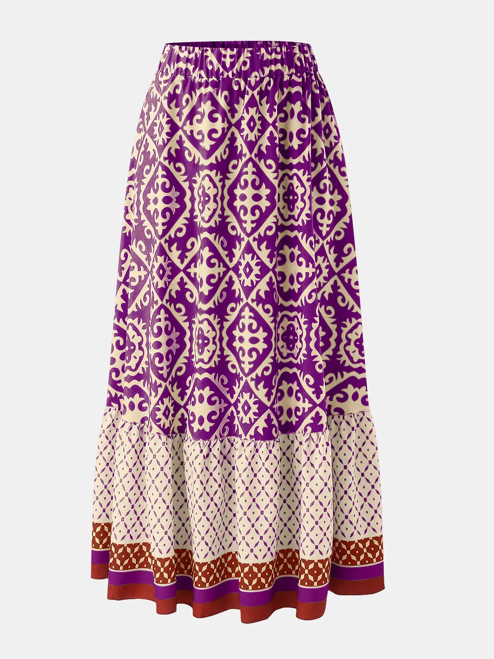 Geometric Elastic Waist Maxi Skirt nicholesgifts
