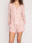 Striped Collared Neck Long Sleeve Top and Shorts Lounge Set nicholesgifts