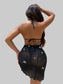 Women Glitter Halter Neck Backless Three-Piece Swim Set nicholesgifts