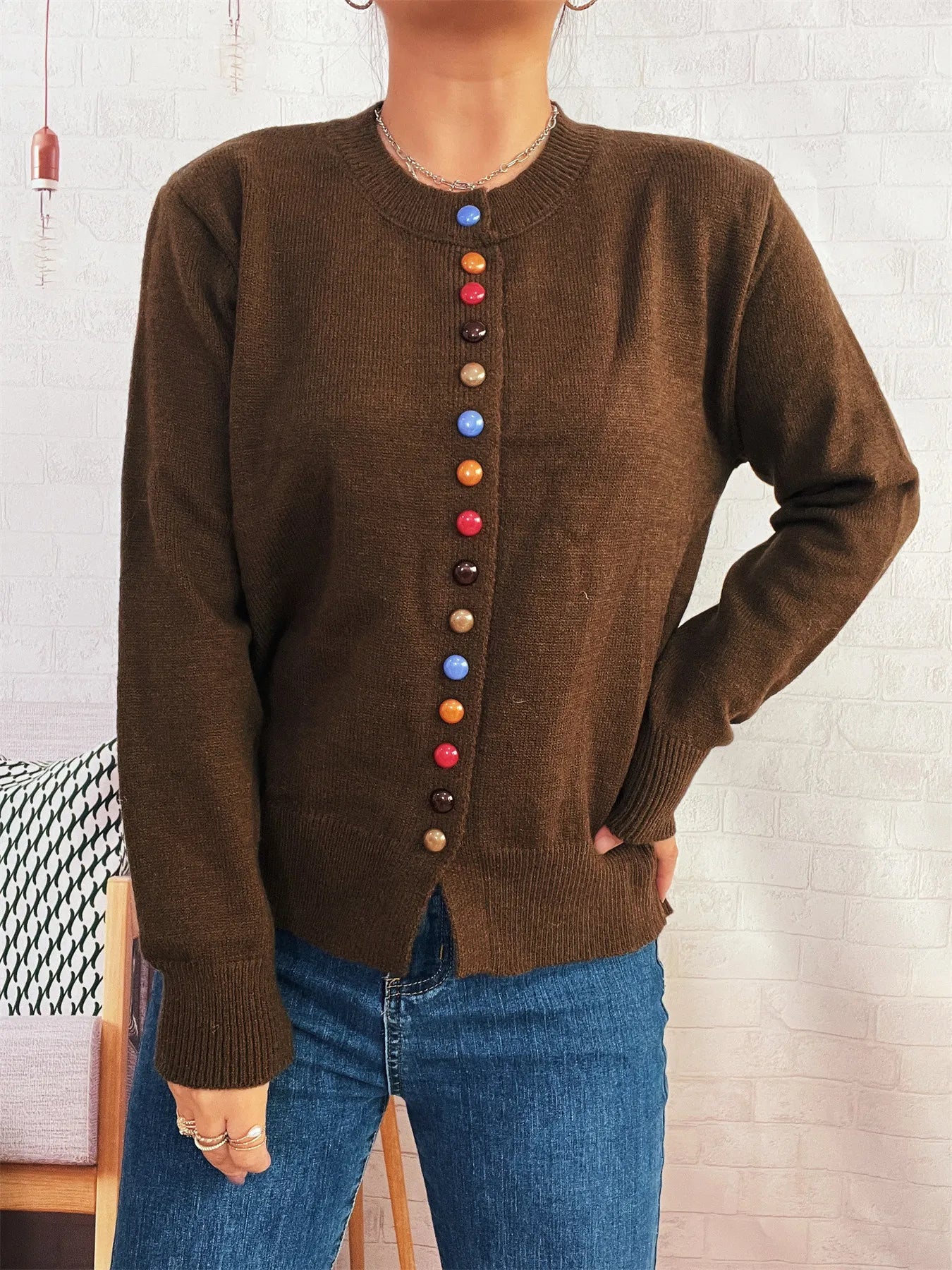 Button Up Long Sleeve Cardigan