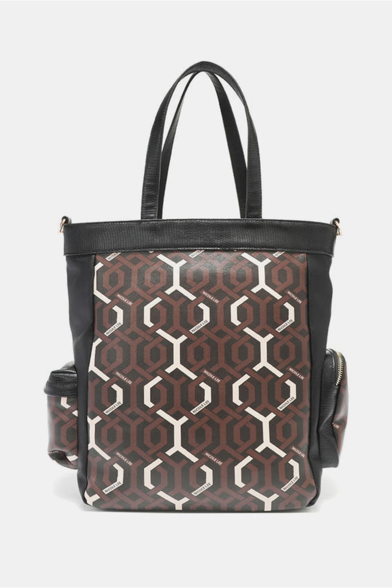 Nicole Lee USA Geometric Pattern Tote Bag Trendsi