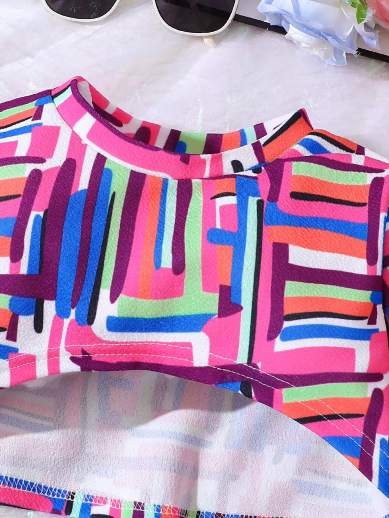 Children's Colorful Geometric Print Top & Jumpsuit Set NicholesGifts