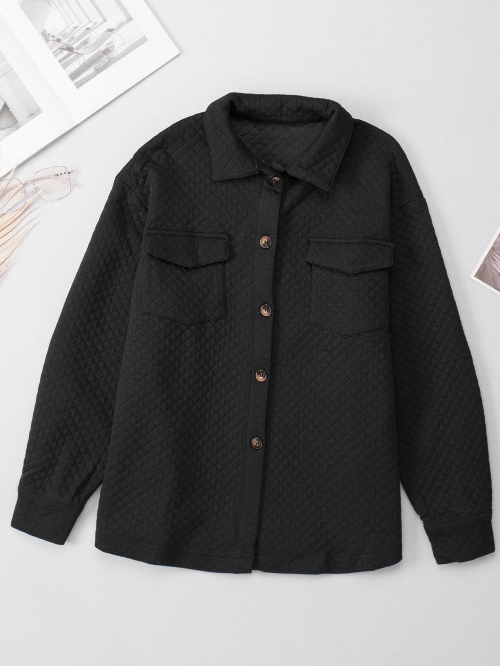 Button Down Collared Jacket nicholesgifts