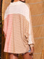 Striped Oversized Half Button Sweatshirt nicholesgifts
