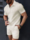 Men's Button Up Short Sleeve Shirt and Shorts Set nicholesgifts