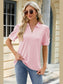Women Eyelet Johnny Collar Puff Sleeve Blouse nicholesgifts