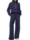Women Half Zip Long Sleeve Top and Pants Set nicholesgifts